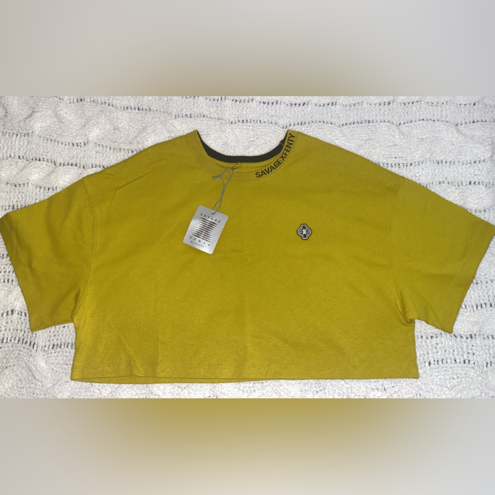 Savage X Fenty Mustard Yellow Graphic Crop Top T-Shirt